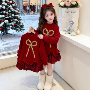 New Year Christmas Children's Plush Dress