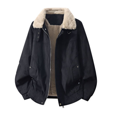 Veste de travail homme col montant, thermique, doublée polaire, pour l'extérieur