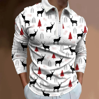 T-shirt homme décontracté à manches longues imprimé numérique 3D