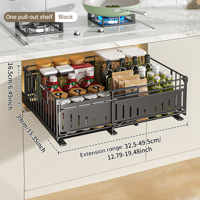 Organisateur de tiroir de cuisine télescopique, rangement coulissant réglable (33-49cm)