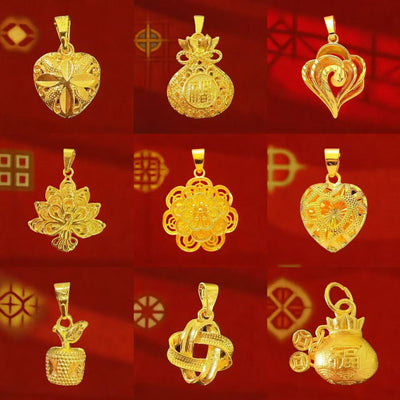 Pendentif femme en or de sable vietnamien en gros, collier pendentif paon goutte d'eau cœur en or de sable, même pendentif qu'en bijouterie