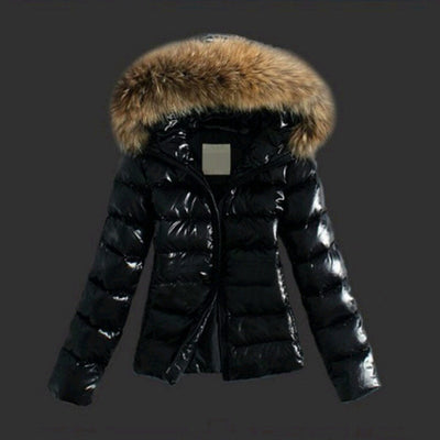 Veste zippée à capuche en fausse fourrure avec ceinture