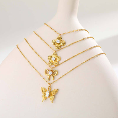 Collier en acier inoxydable style Ins doux et girly
