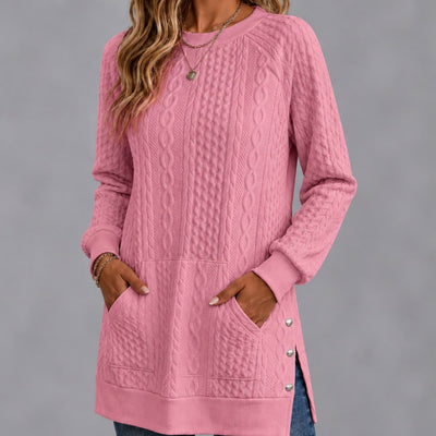 Haut uni pour femme à ourlet fendu