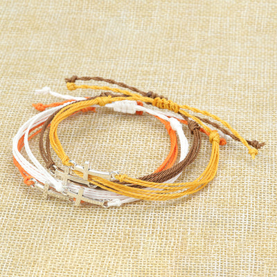 Men's And Women's Fashion Waterproof Wax Line Woven Bracelet