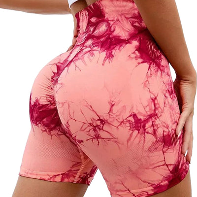 Tie-Dye Sports Shorts, High Waist