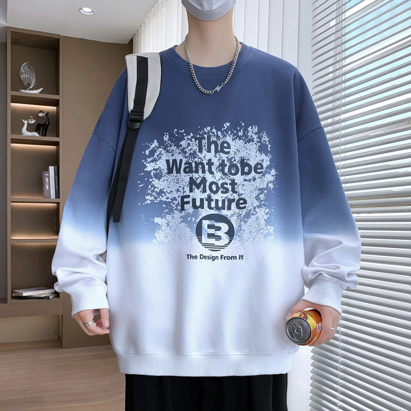 Trendy Gradient Long Sleeve Crew Neck Sweatshirt