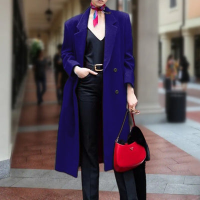 Women's Casual Long Wool Coat