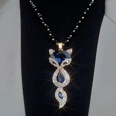 Autumn And Winter New Elegant All-match Fox Necklace Women's Exquisite Fashion Woolen Chain Long Clothes Accessories Decorative Pendant