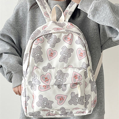 Women's Cute Fashion Bear Printed Schoolbag
