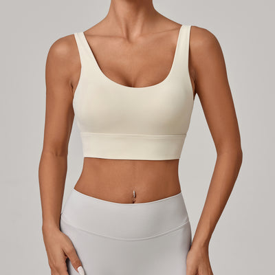 Brassière de yoga ajustée à large bande