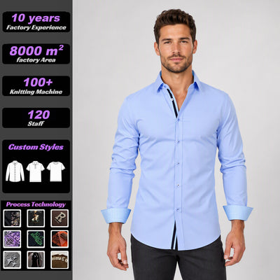 Chemise Paul Salomon, homme, extensible dans 4 directions, manches longues, col classique, tailles européennes transfrontalières, chemise homme décontractée et polyvalente