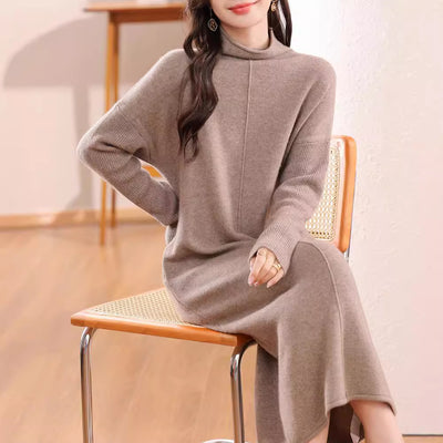Robe pull ample, décontractée et polyvalente en mélange de soie