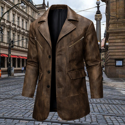 Men's New Spring Autumn Loose-fit Leather Jacket
