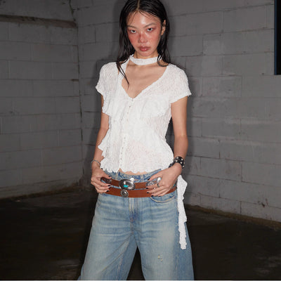 Openwork Lace Top, Western Style