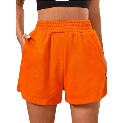 Loose Elastic-Waist Shorts, Wide Leg