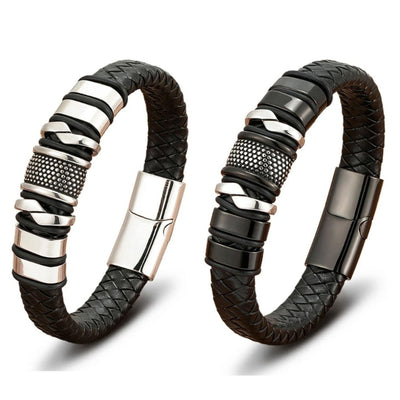 Bracelet en cuir pour homme, bijou vintage facile à assortir